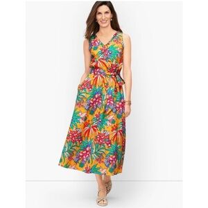 Talbots Yellow Tropical Floral Maxi Dress